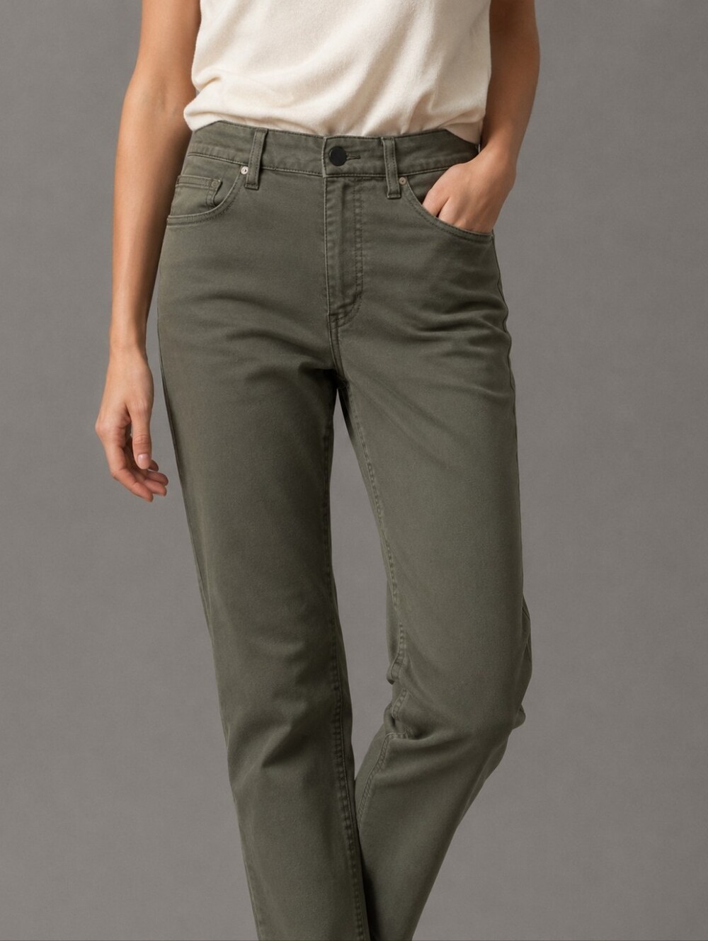 Theory Olive Green Straight Leg Pants Womens Size 30
